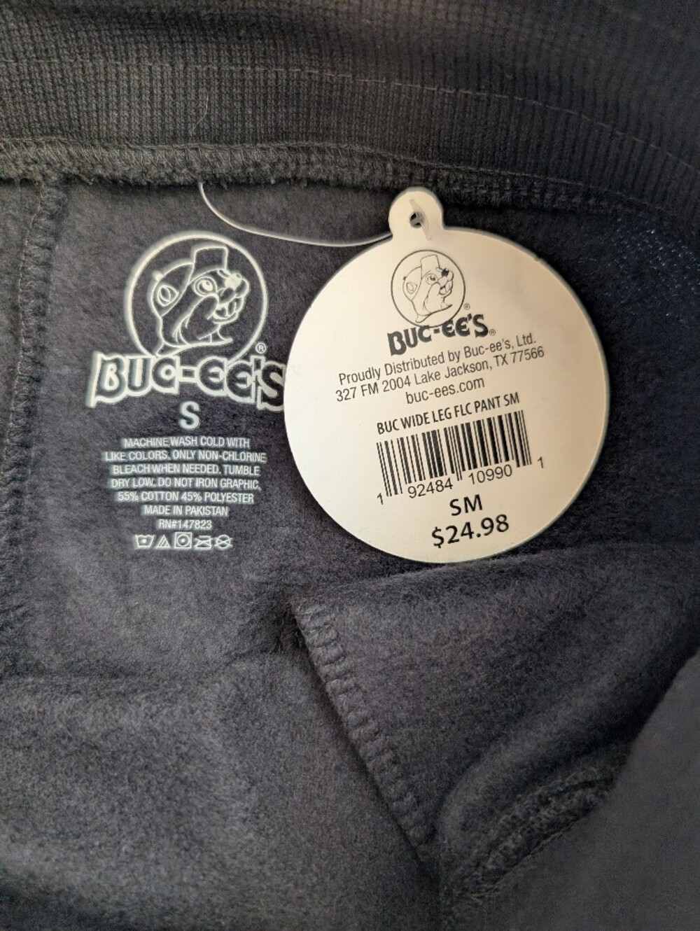 Buc-ee's Womens Small Black Wide Leg Fleece Sweatpants NWT Loungewear Casual - Picture 7 of 7